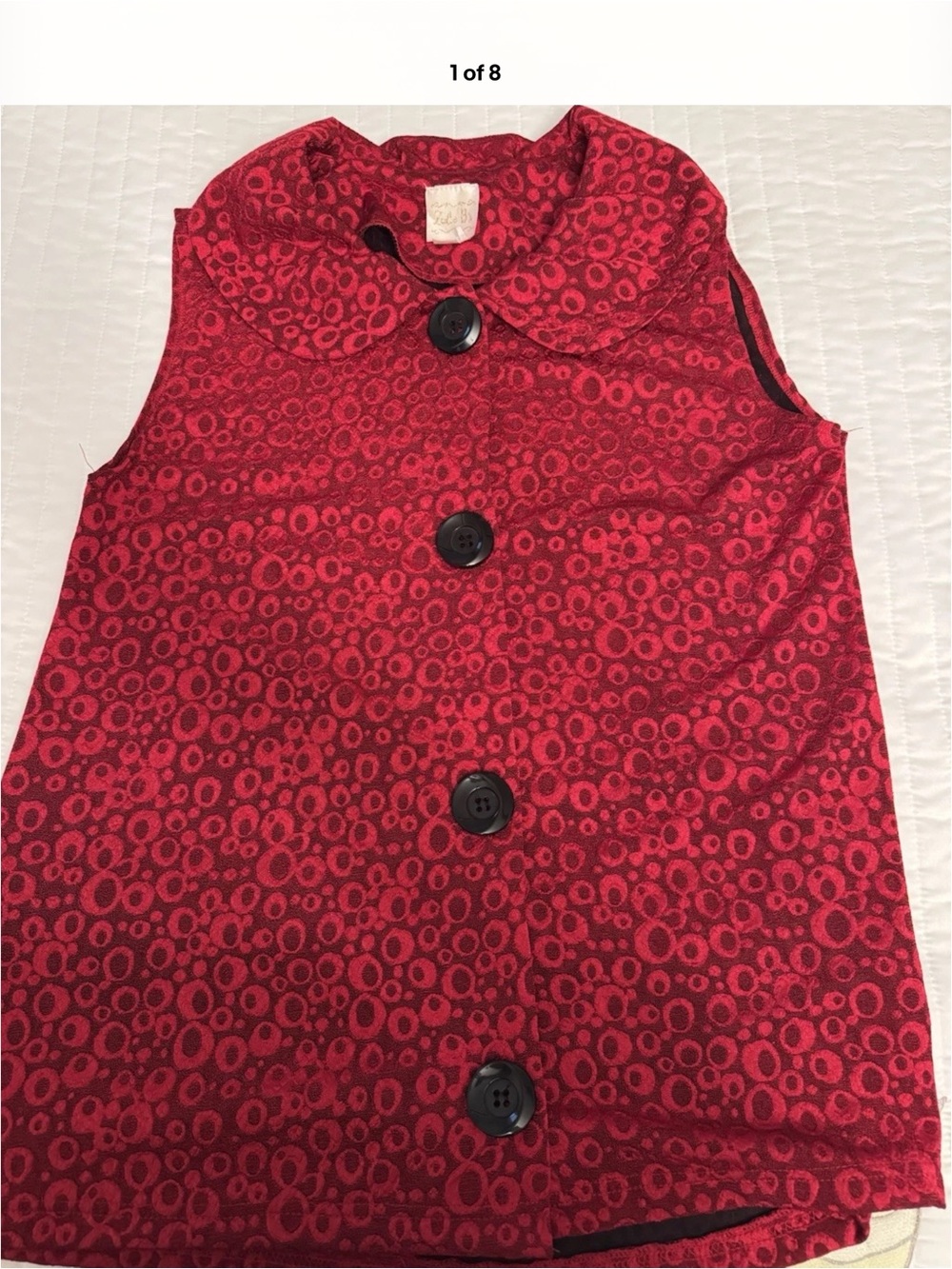Zadie B’s Red Vest Gorgeous Big Button 1X